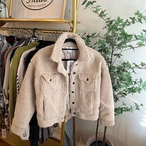 For The Republic Cream Sherpa Jacket